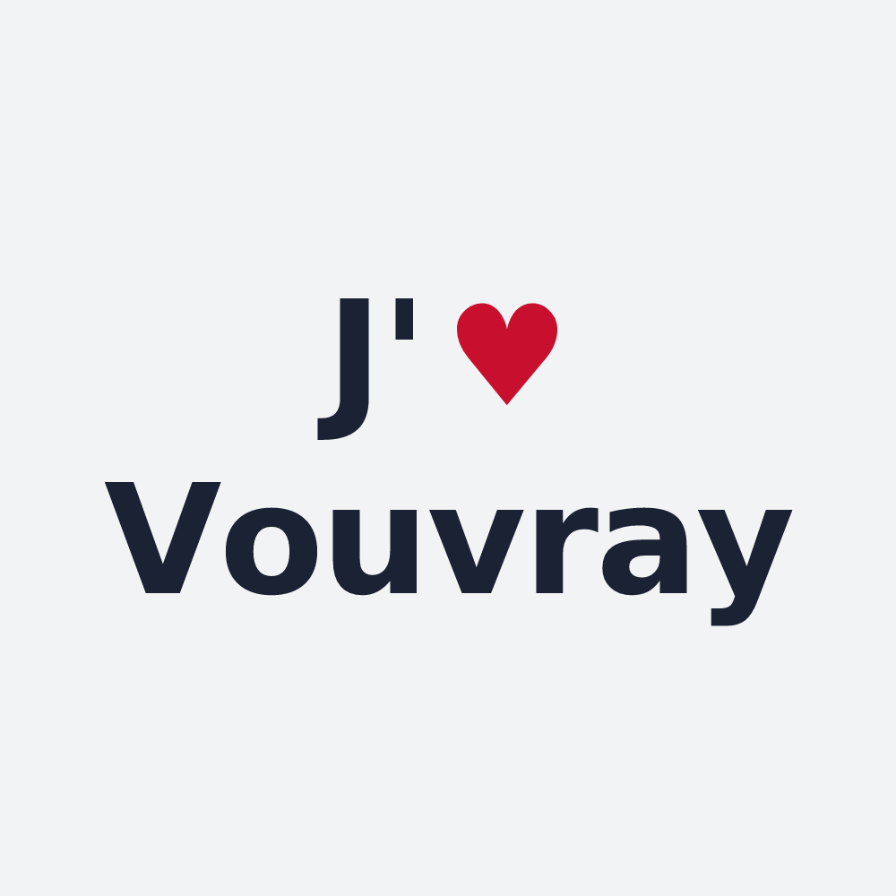 Poster personnalisé Vouvray — design « J'aime Vouvray » imprimé sur le poster