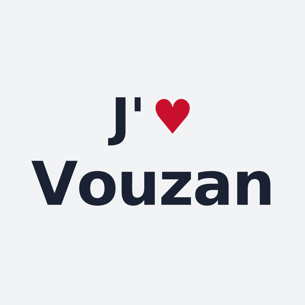 Poster personnalisé Vouzan — design « J'aime Vouzan » imprimé sur le poster
