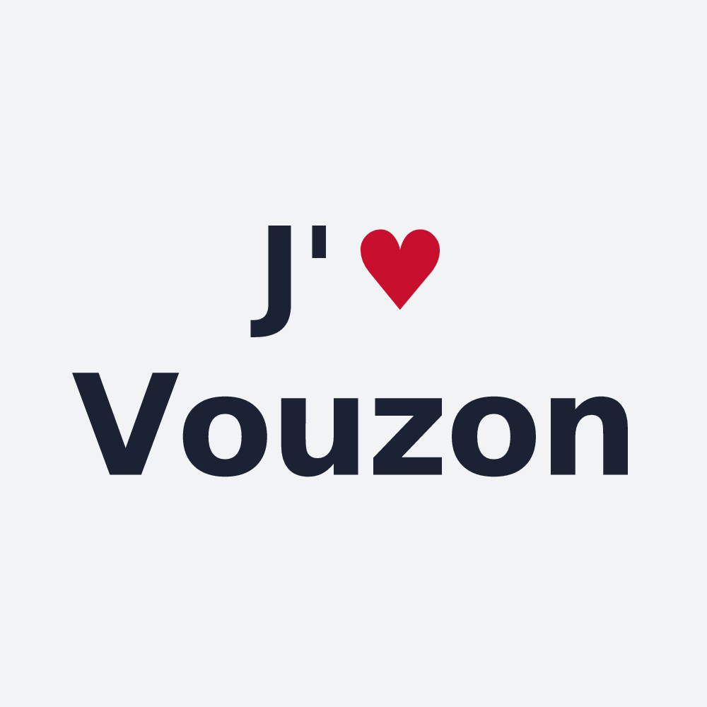 Poster personnalisé Vouzon — design « J'aime Vouzon » imprimé sur le poster