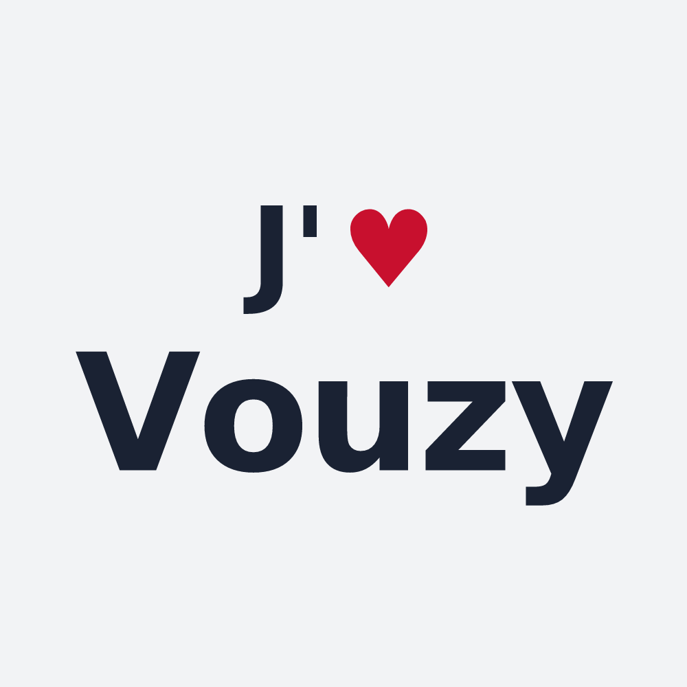 Poster personnalisé Vouzy — design « J'aime Vouzy » imprimé sur le poster