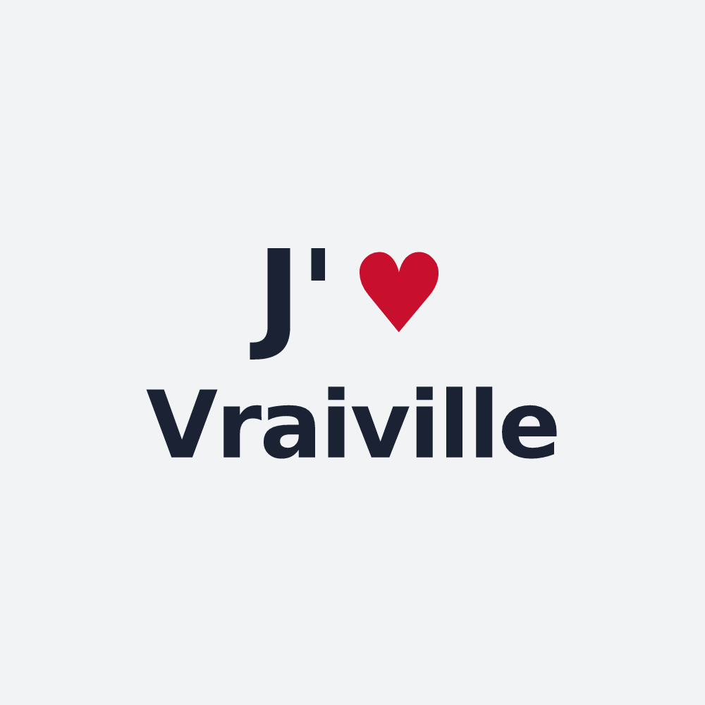 Poster personnalisé Vraiville — design J'aime Vraiville