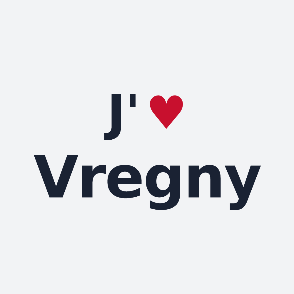 Poster personnalisé Vregny — design « J'aime Vregny » imprimé sur le poster