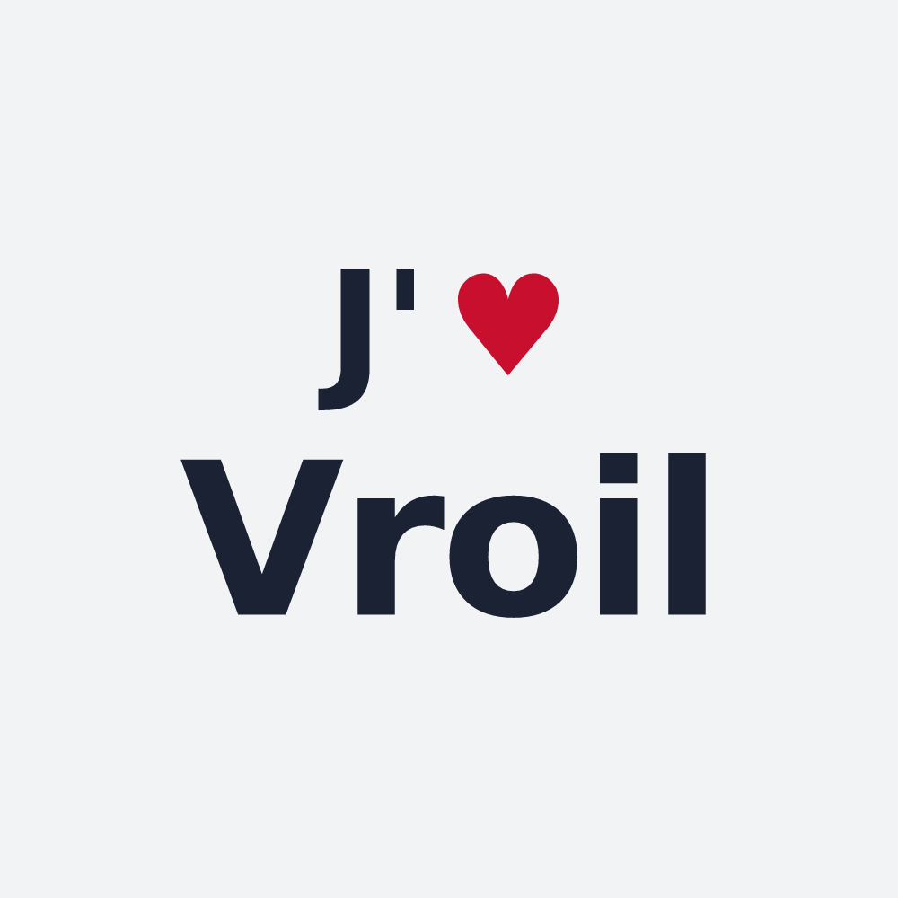 Poster personnalisé Vroil — design « J'aime Vroil » imprimé sur le poster