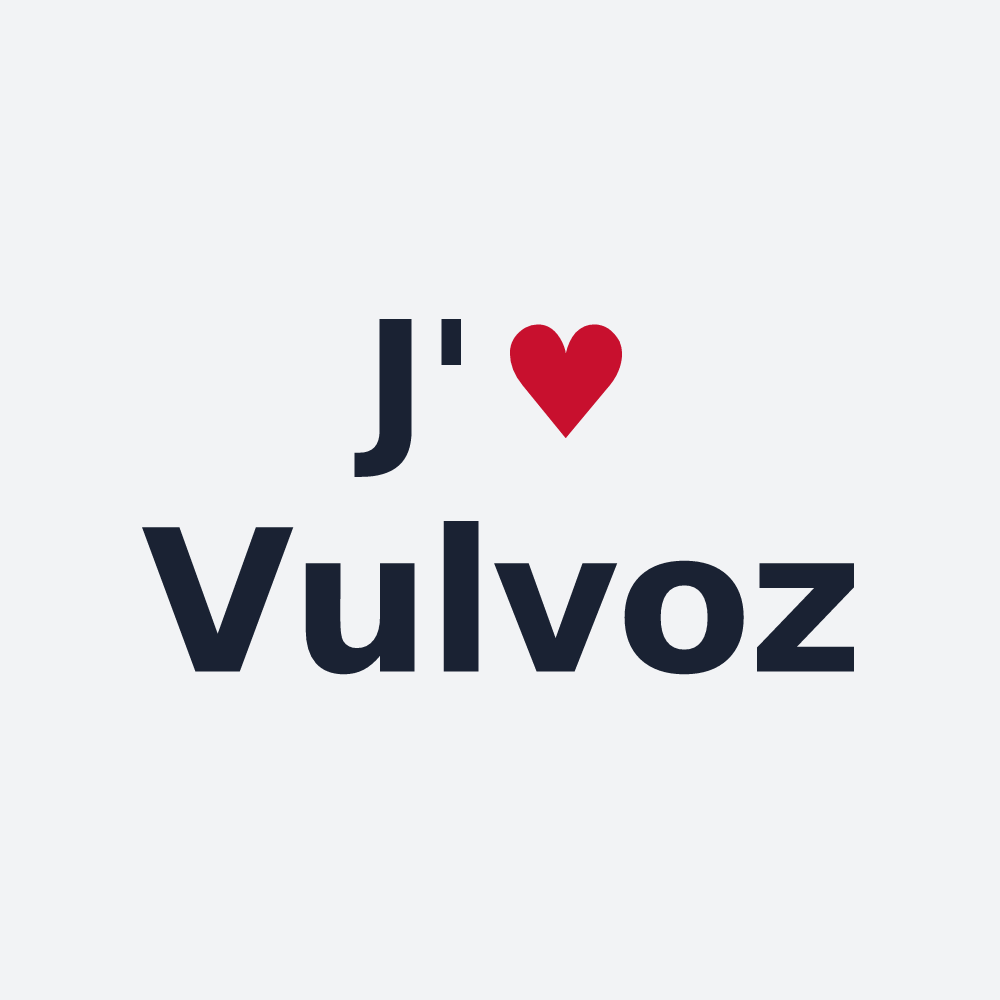 Poster personnalisé Vulvoz — design « J'aime Vulvoz » imprimé sur le poster