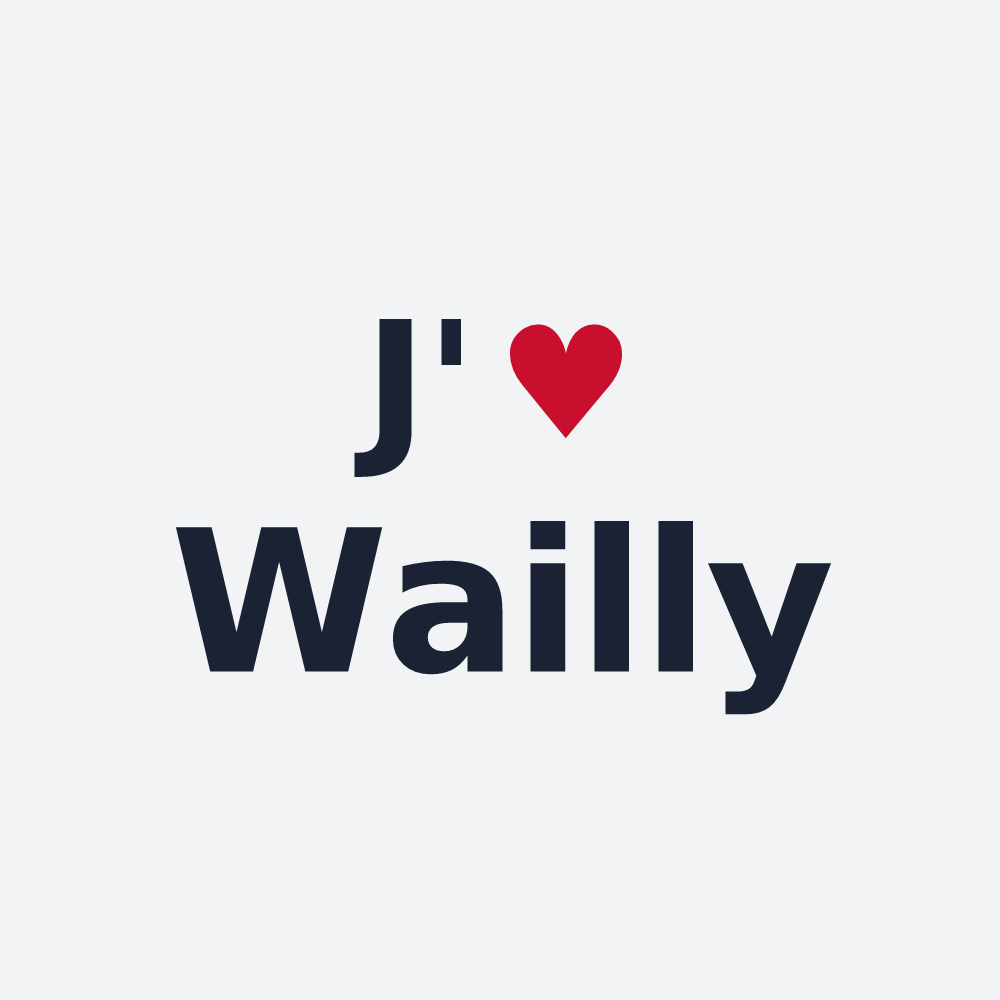 Poster personnalisé Wailly — design « J'aime Wailly » imprimé sur le poster
