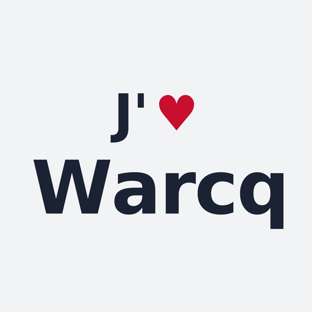 Poster personnalisé Warcq — design « J'aime Warcq » imprimé sur le poster