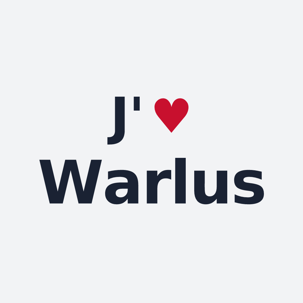Poster personnalisé Warlus — design « J'aime Warlus » imprimé sur le poster