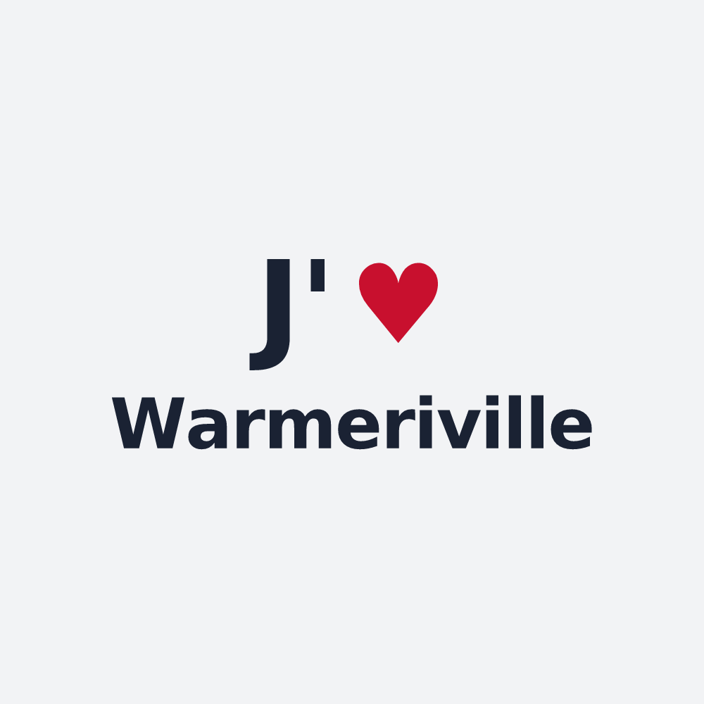 Poster personnalisé Warmeriville — design « J'aime Warmeriville » imprimé sur le poster