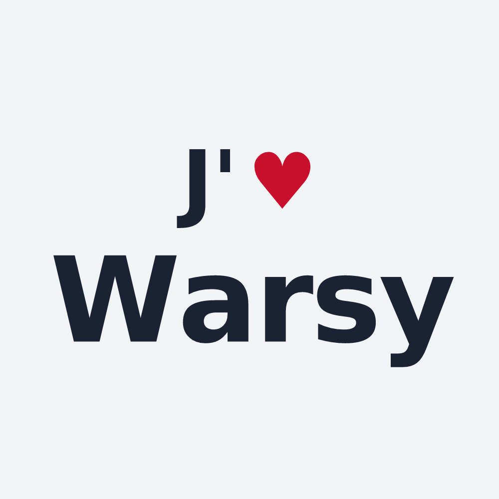 Poster personnalisé Warsy — design J'aime Warsy