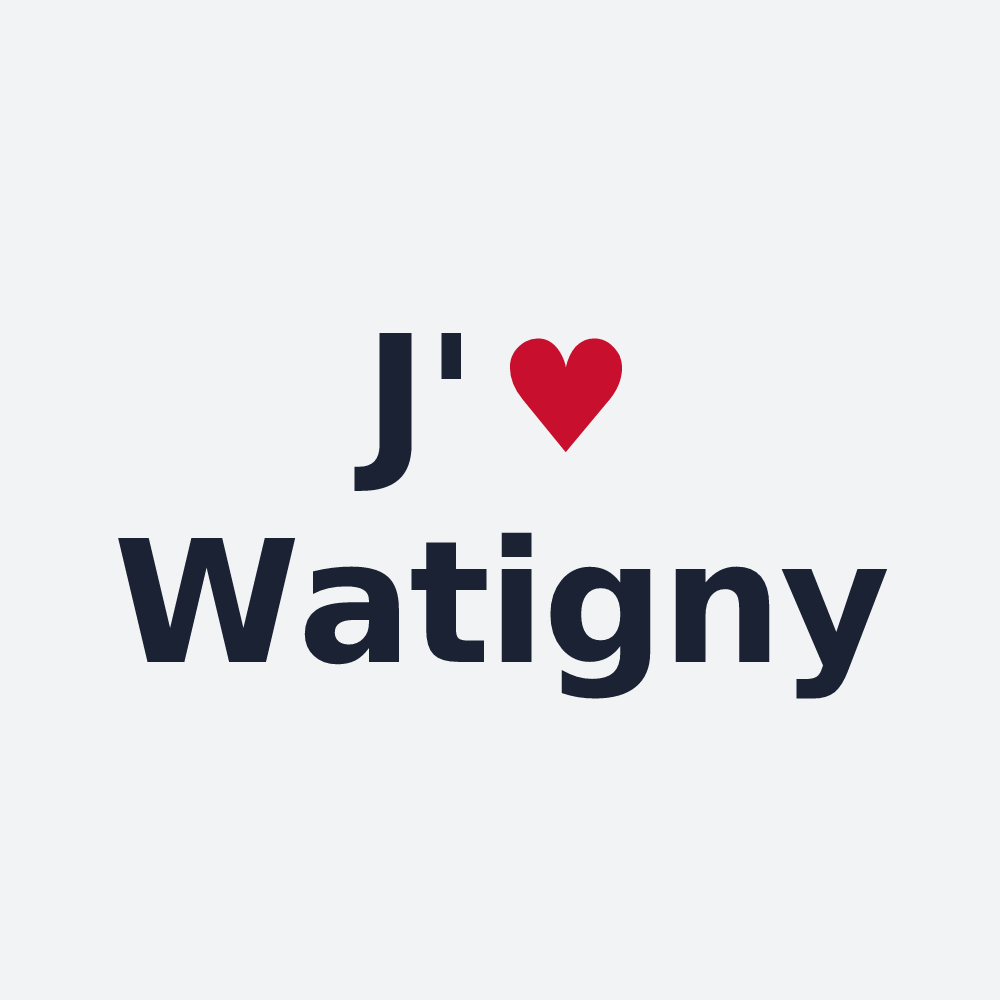 Poster personnalisé Watigny — design « J'aime Watigny » imprimé sur le poster