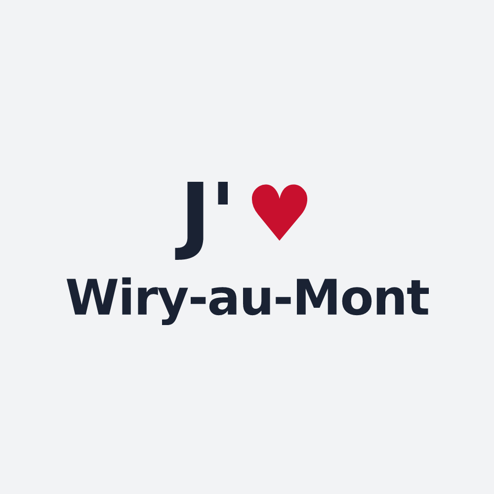Poster personnalisé Wiry-au-Mont — design J'aime Wiry-au-Mont