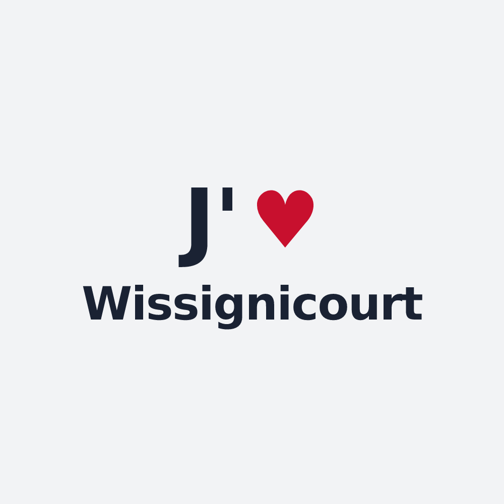 Poster personnalisé Wissignicourt — design « J'aime Wissignicourt » imprimé sur le poster