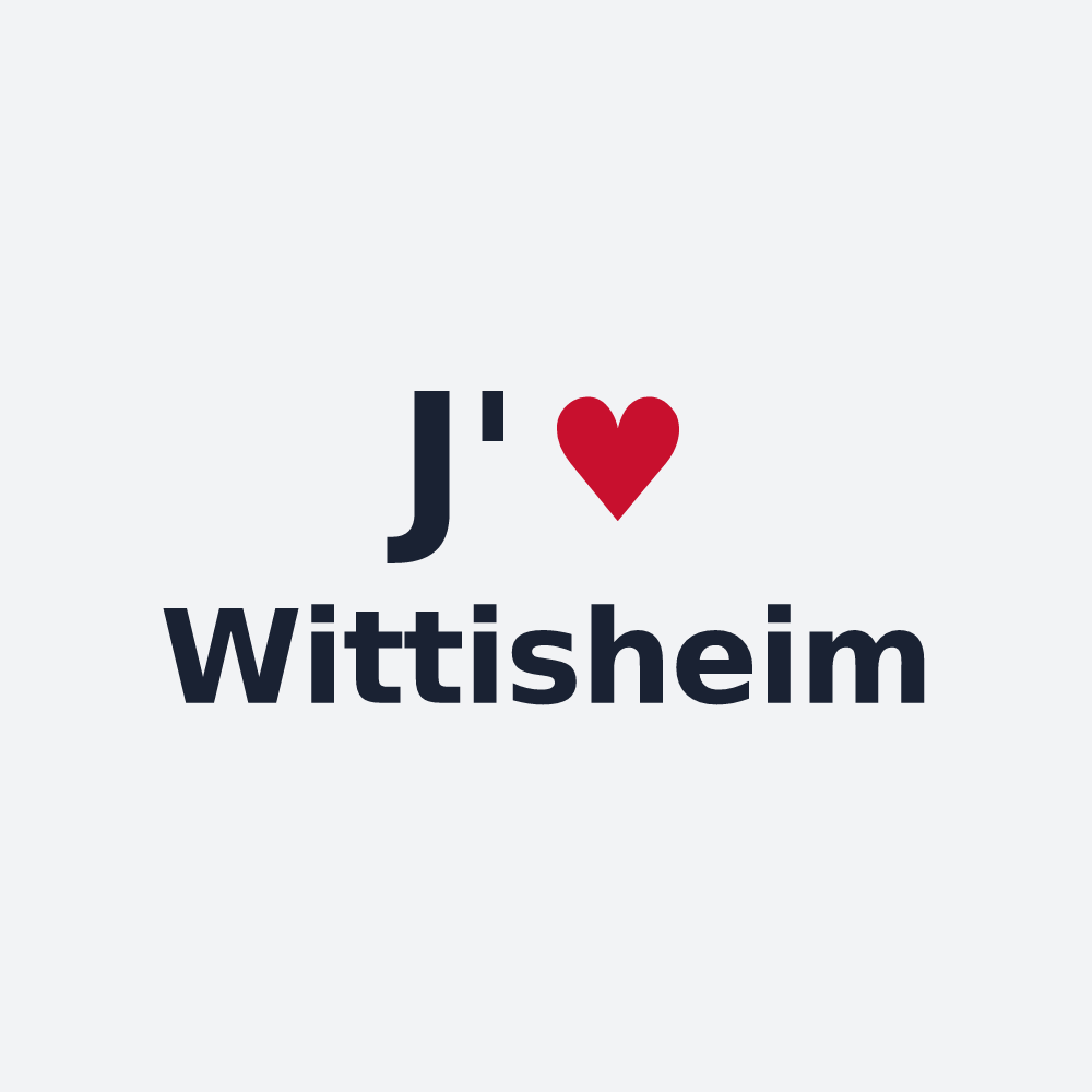 Poster personnalisé Wittisheim — design « J'aime Wittisheim » imprimé sur le poster