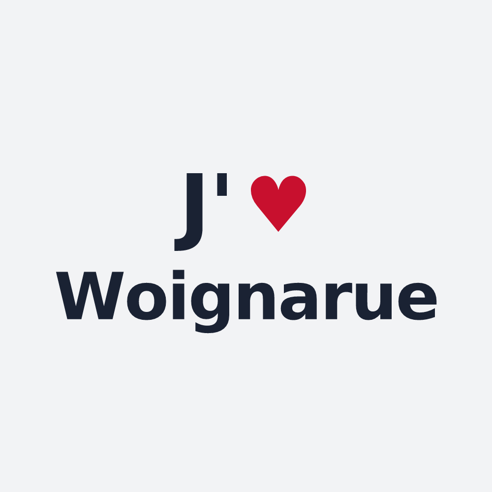 Poster personnalisé Woignarue — design J'aime Woignarue