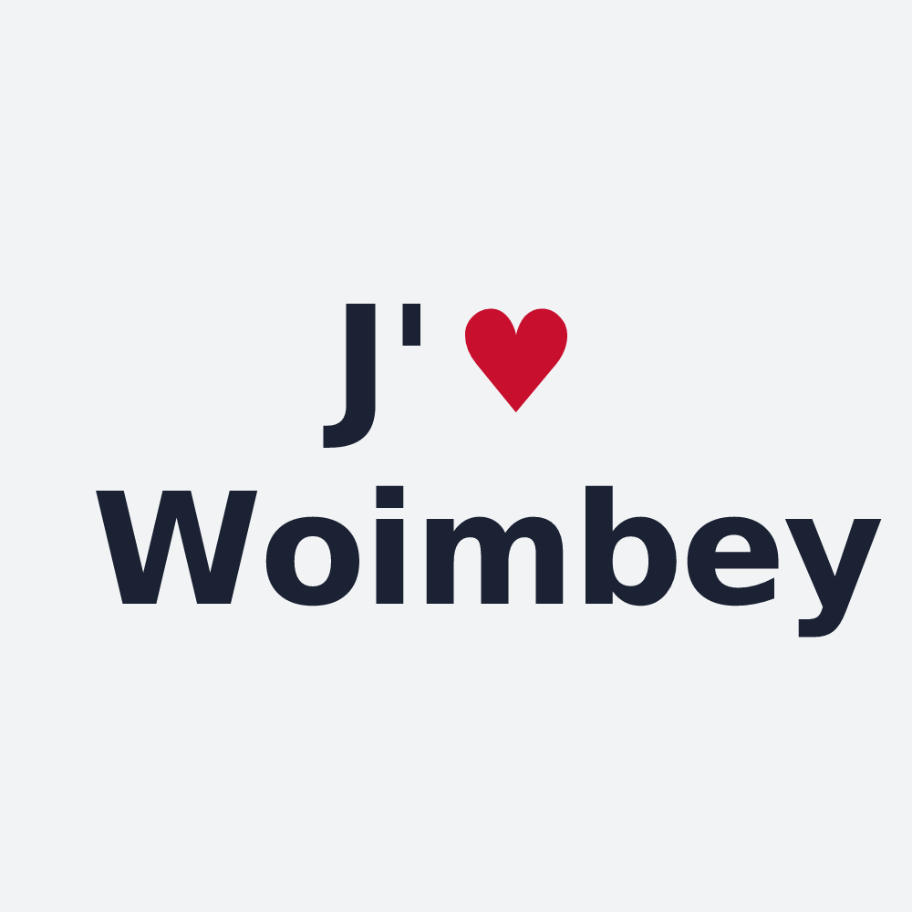 Poster personnalisé Woimbey — design J'aime Woimbey