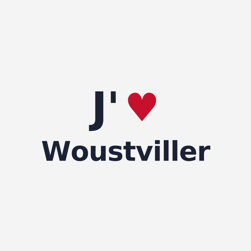 Poster personnalisé Woustviller — design « J'aime Woustviller » imprimé sur le poster