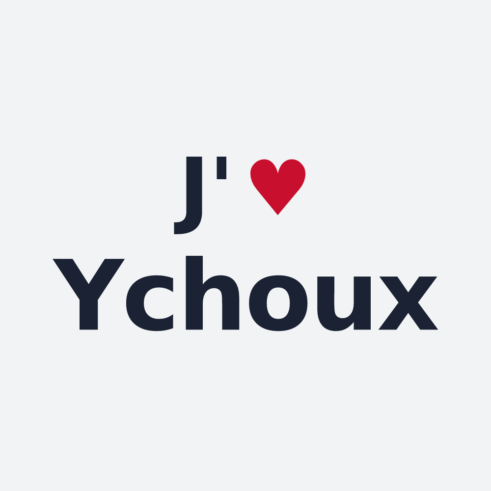 Poster personnalisé Ychoux — design « J'aime Ychoux » imprimé sur le poster