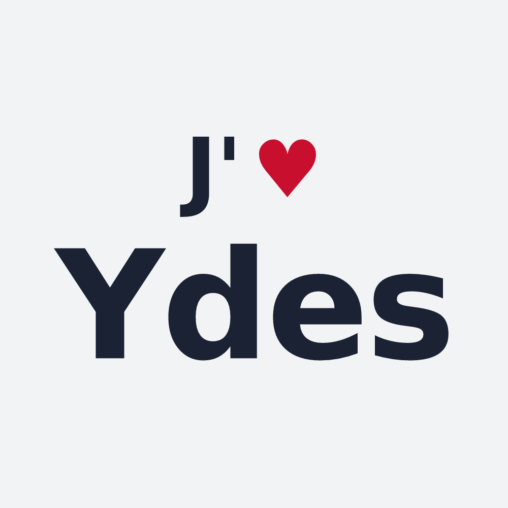Poster personnalisé Ydes — design « J'aime Ydes » imprimé sur le poster