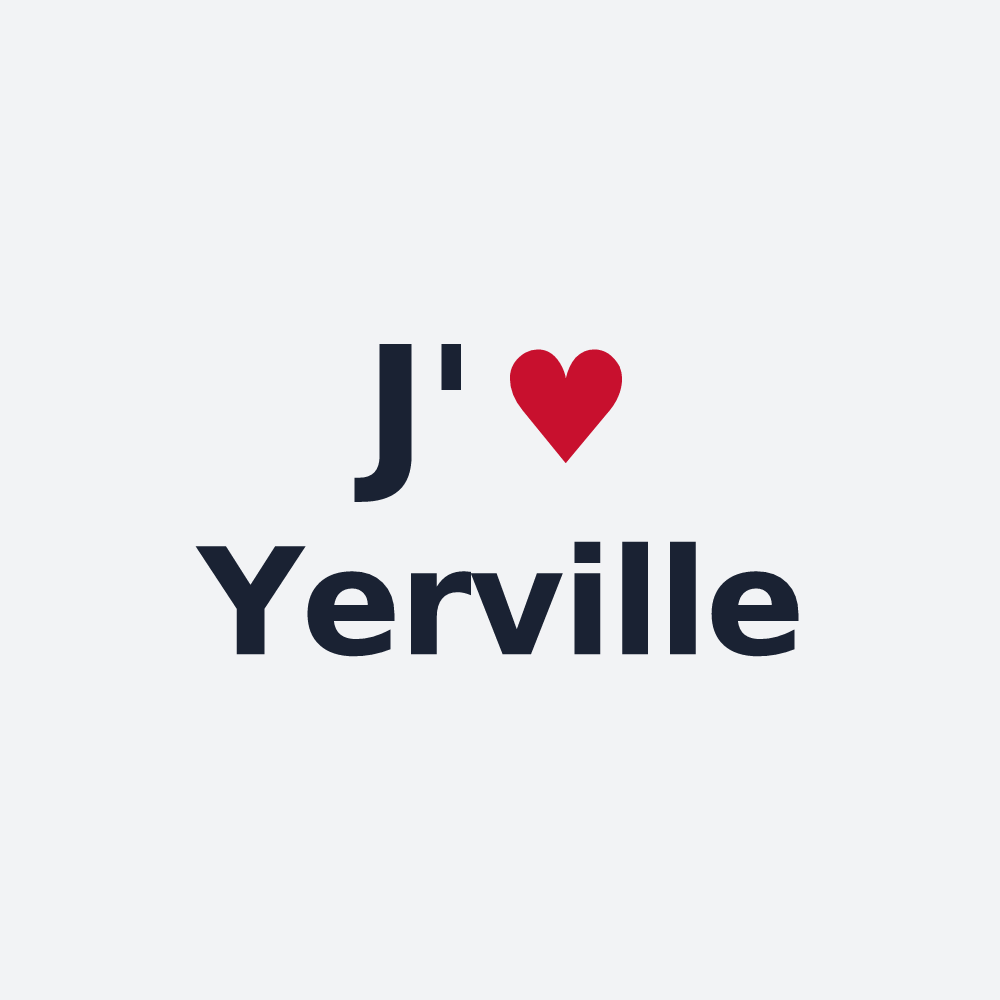 Poster personnalisé Yerville — design « J'aime Yerville » imprimé sur le poster