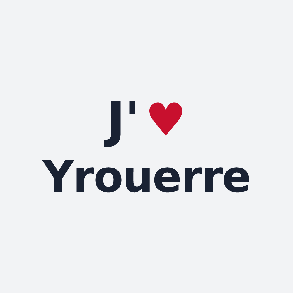 Poster personnalisé Yrouerre — design « J'aime Yrouerre » imprimé sur le poster