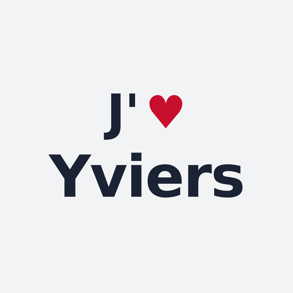 Poster personnalisé Yviers — design « J'aime Yviers » imprimé sur le poster
