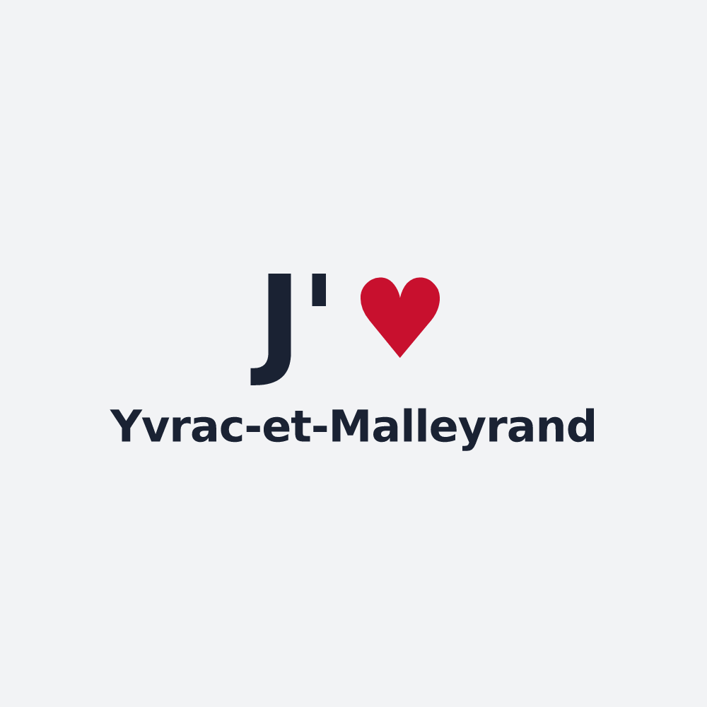 Poster personnalisé Yvrac-et-Malleyrand — design J'aime Yvrac-et-Malleyrand