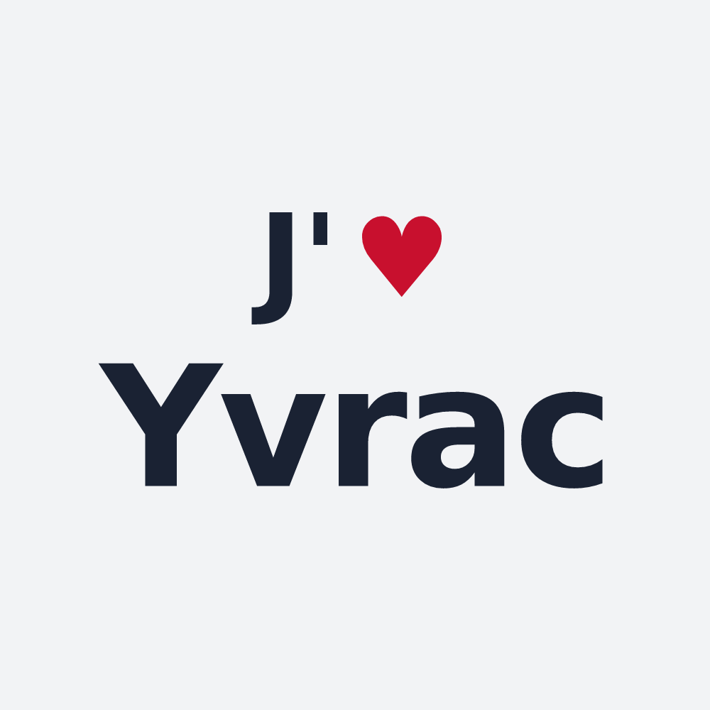 Poster personnalisé Yvrac — design « J'aime Yvrac » imprimé sur le poster