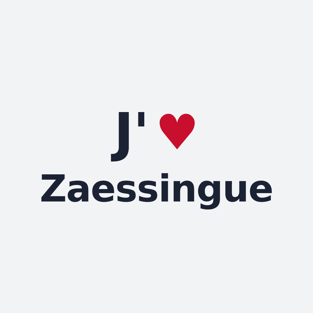 Poster personnalisé Zaessingue — design J'aime Zaessingue