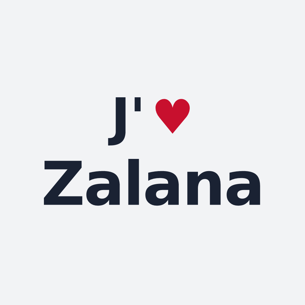 Poster personnalisé Zalana — design « J'aime Zalana » imprimé sur le poster