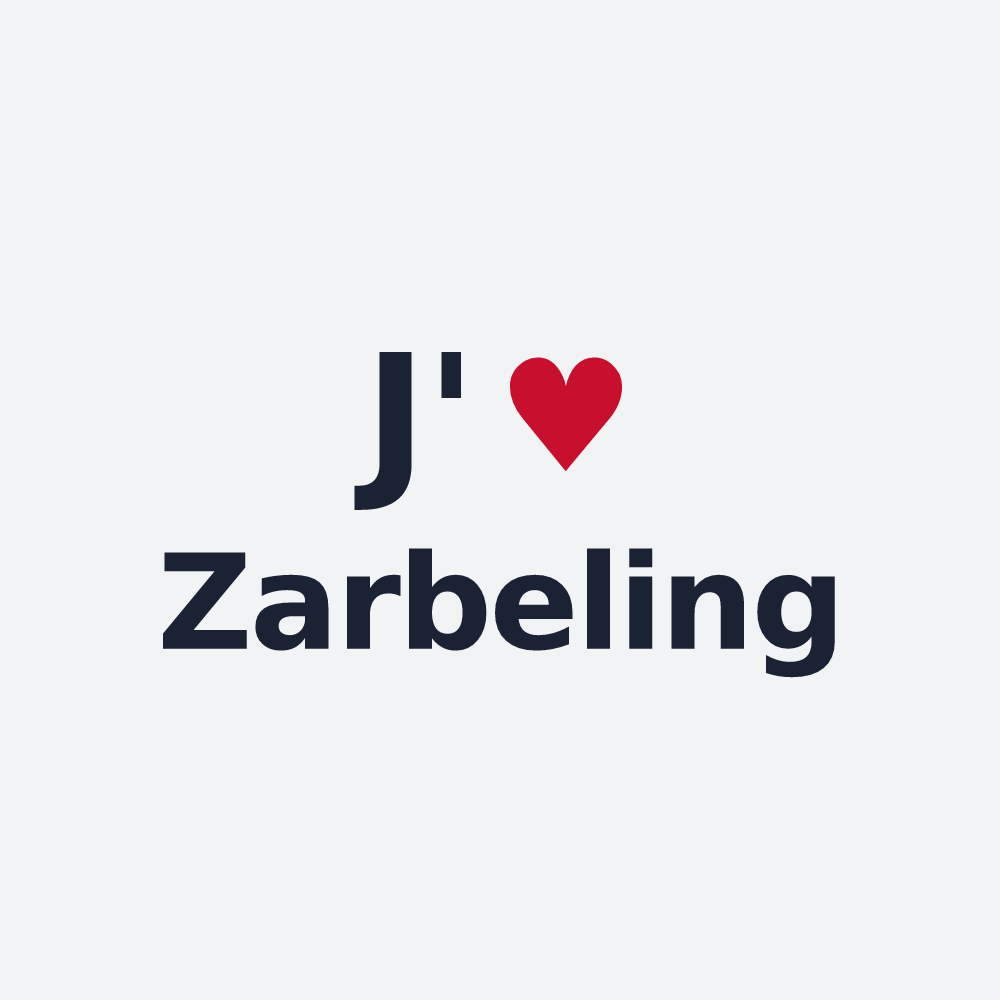 Poster personnalisé Zarbeling — design J'aime Zarbeling