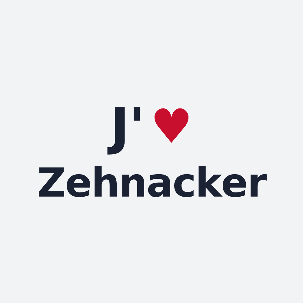 Poster personnalisé Zehnacker — design « J'aime Zehnacker » imprimé sur le poster