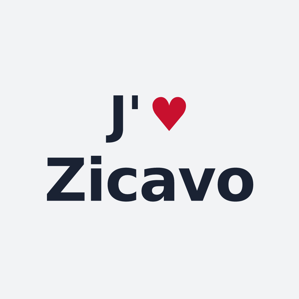 Poster personnalisé Zicavo — design « J'aime Zicavo » imprimé sur le poster