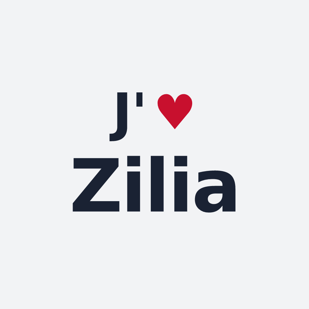 Poster personnalisé Zilia — design J'aime Zilia
