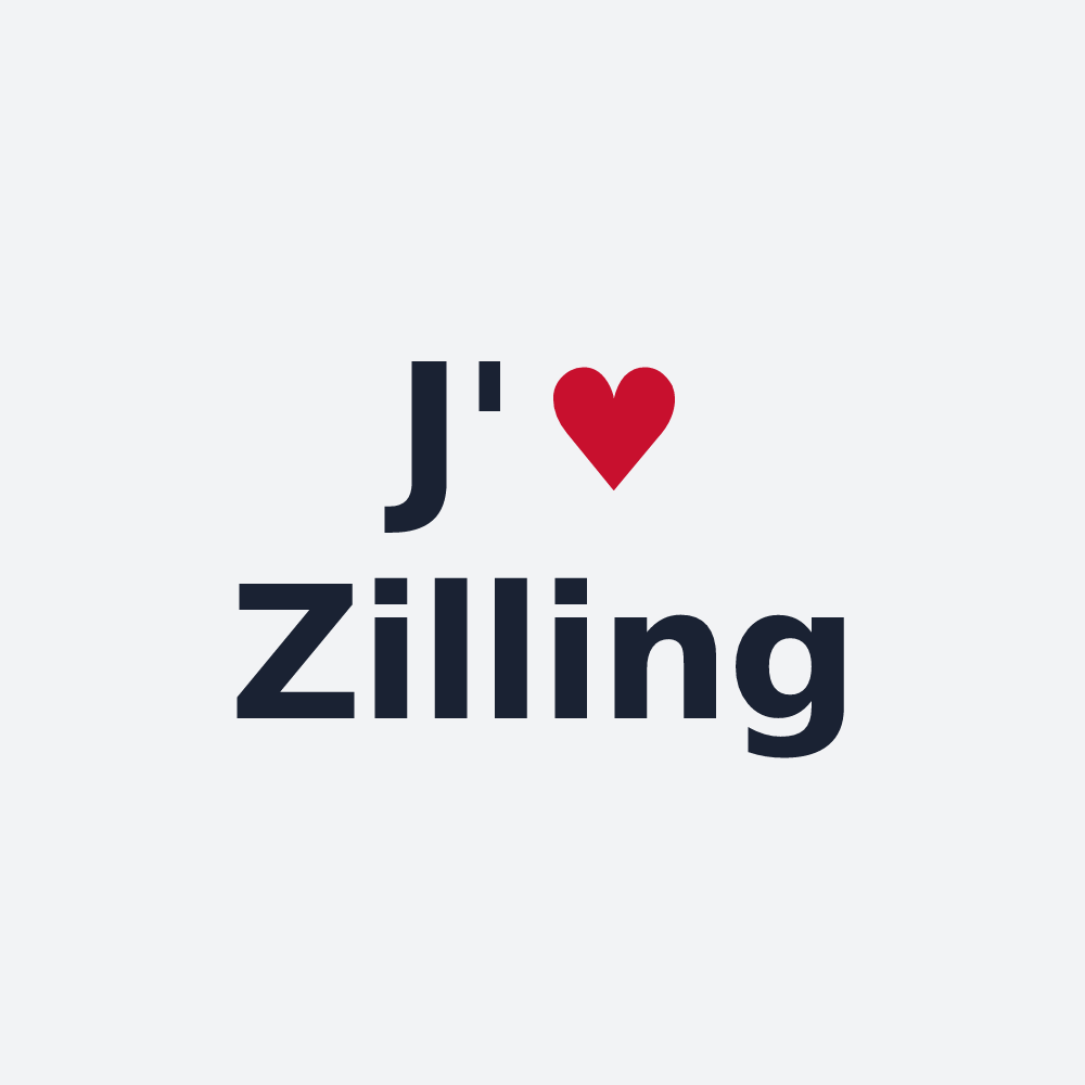 Poster personnalisé Zilling — design « J'aime Zilling » imprimé sur le poster