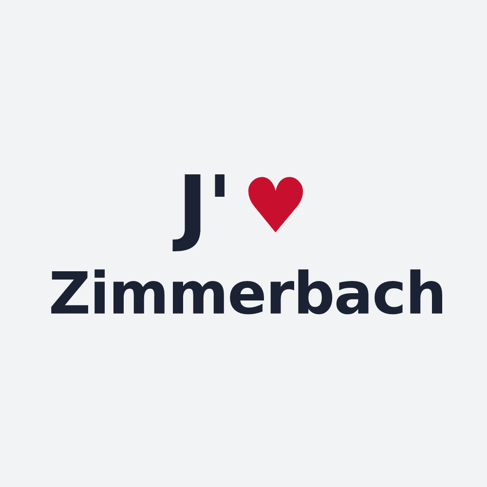 Poster personnalisé Zimmerbach — design « J'aime Zimmerbach » imprimé sur le poster