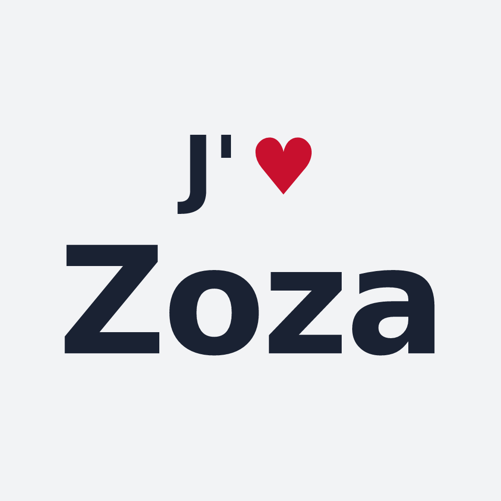 Poster personnalisé Zoza — design J'aime Zoza