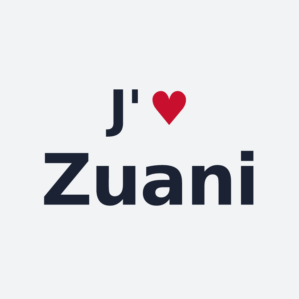 Poster personnalisé Zuani — design « J'aime Zuani » imprimé sur le poster