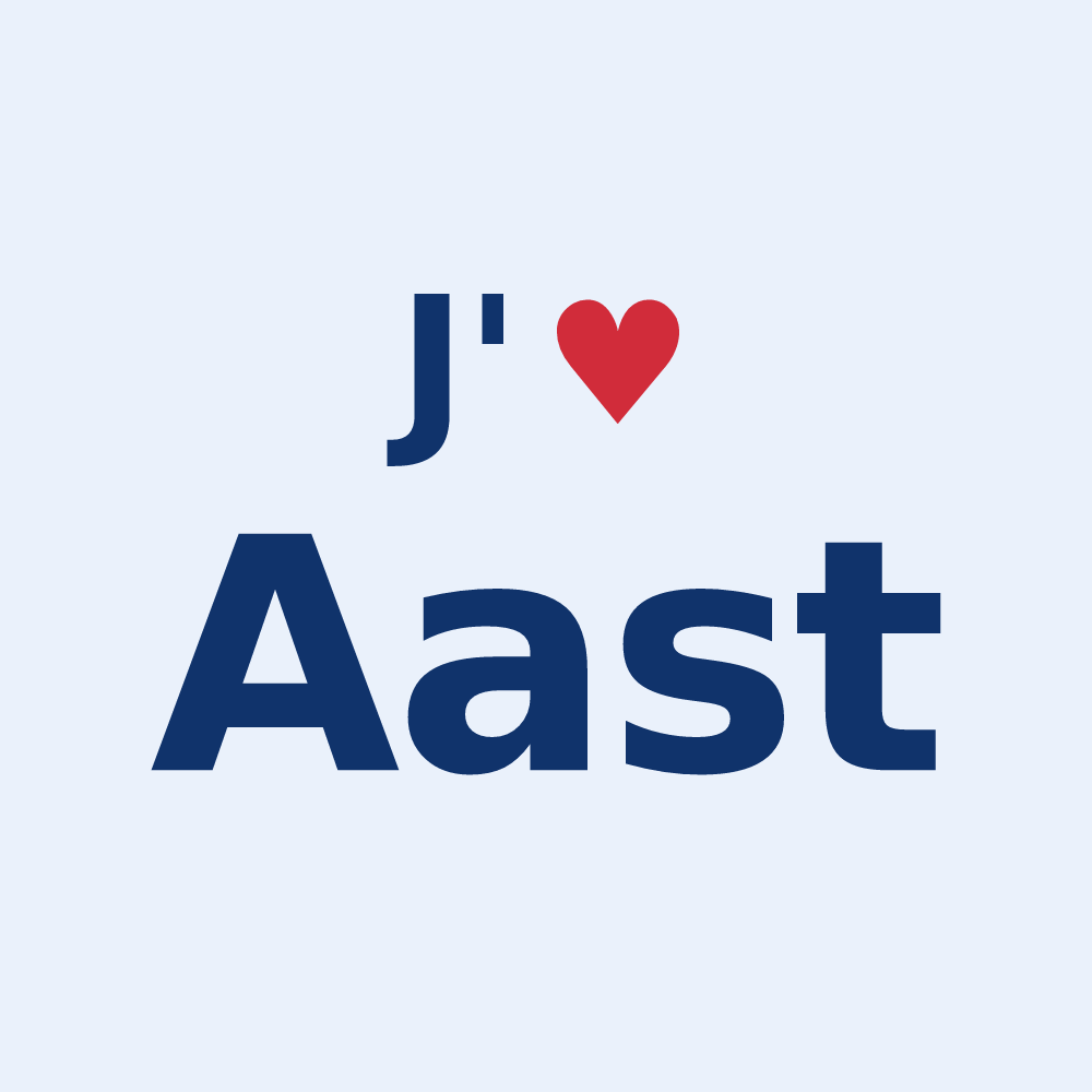 Sticker personnalisé Aast — design J'aime Aast