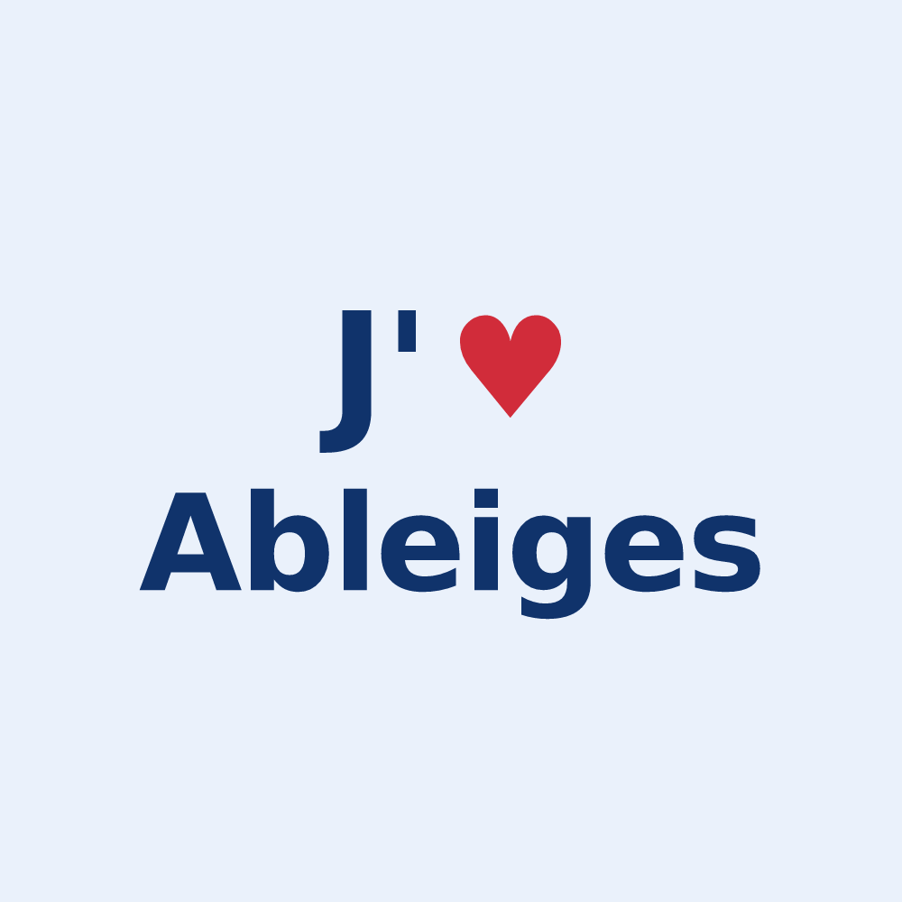 Sticker personnalisé Ableiges — design J'aime Ableiges
