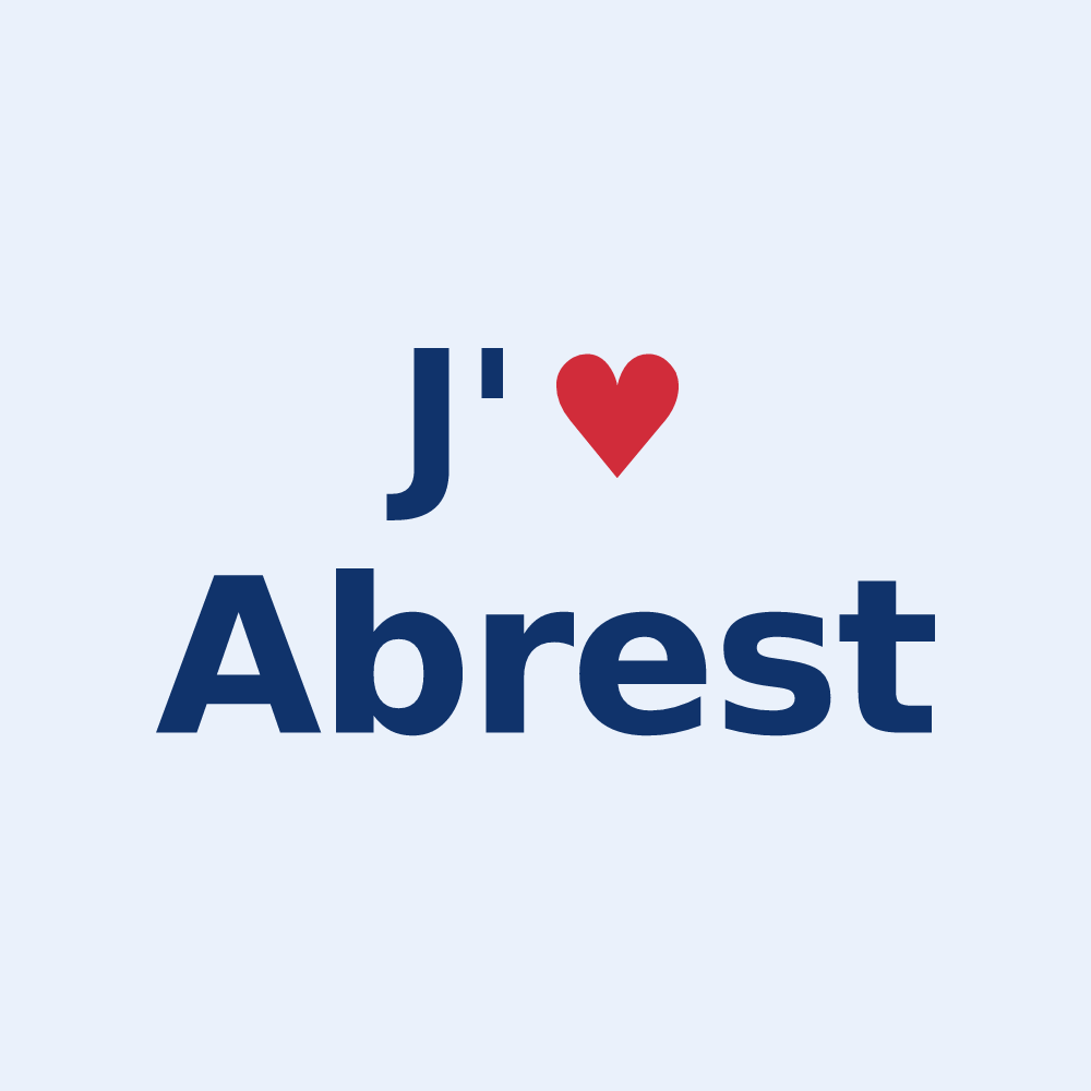 Sticker personnalisé Abrest — design J'aime Abrest