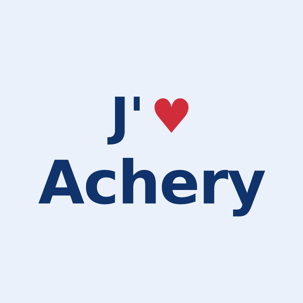 Sticker personnalisé Achery — design J'aime Achery