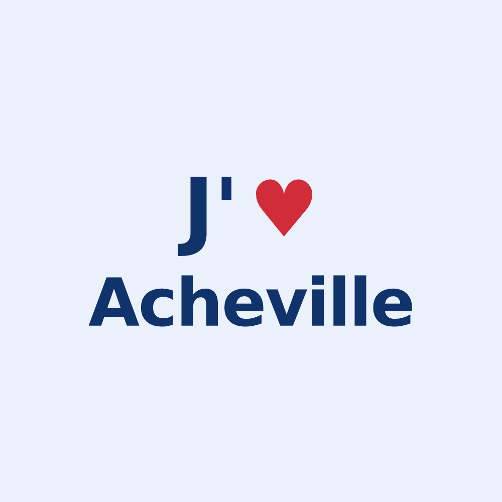 Sticker personnalisé Acheville — design J'aime Acheville