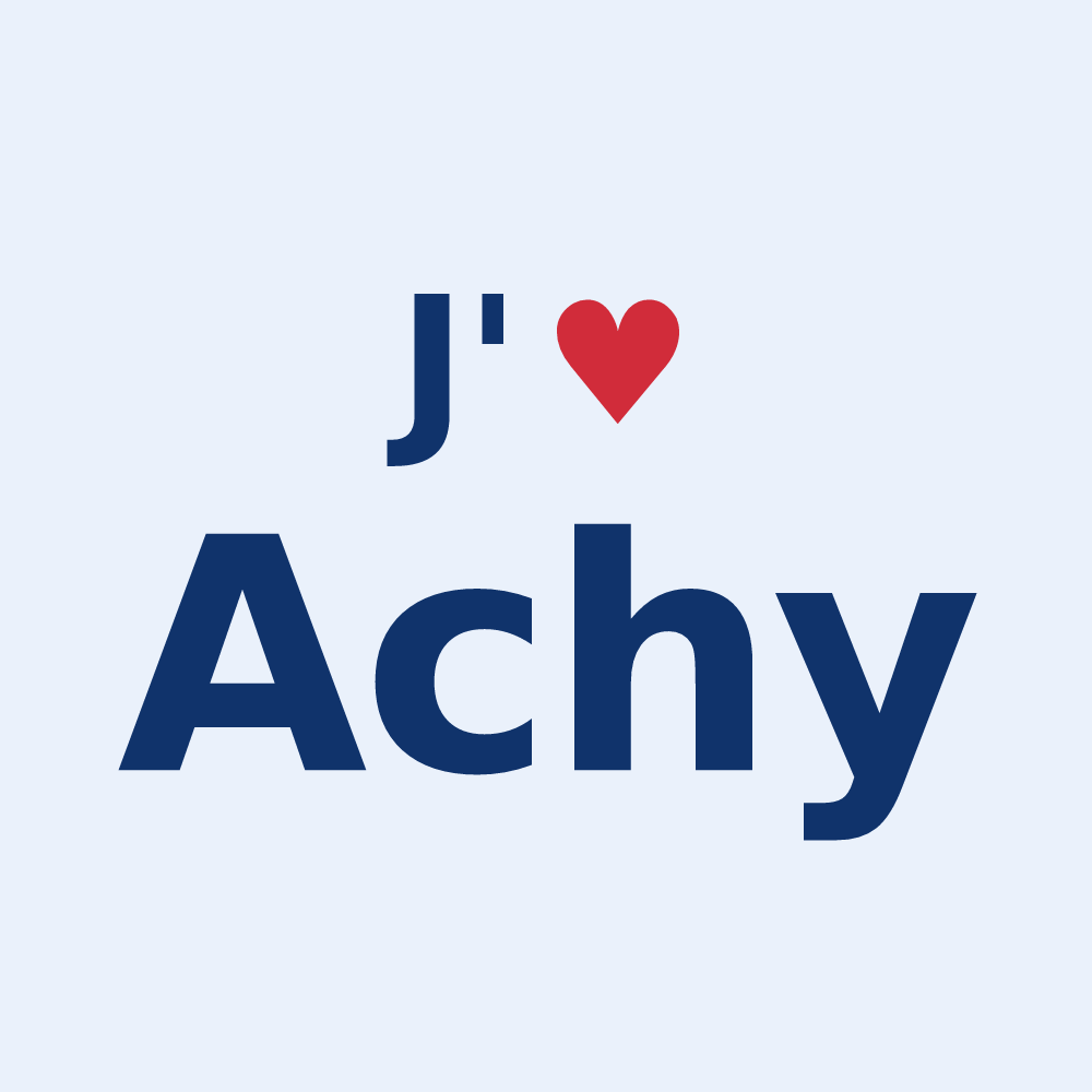 Sticker personnalisé Achy — design J'aime Achy