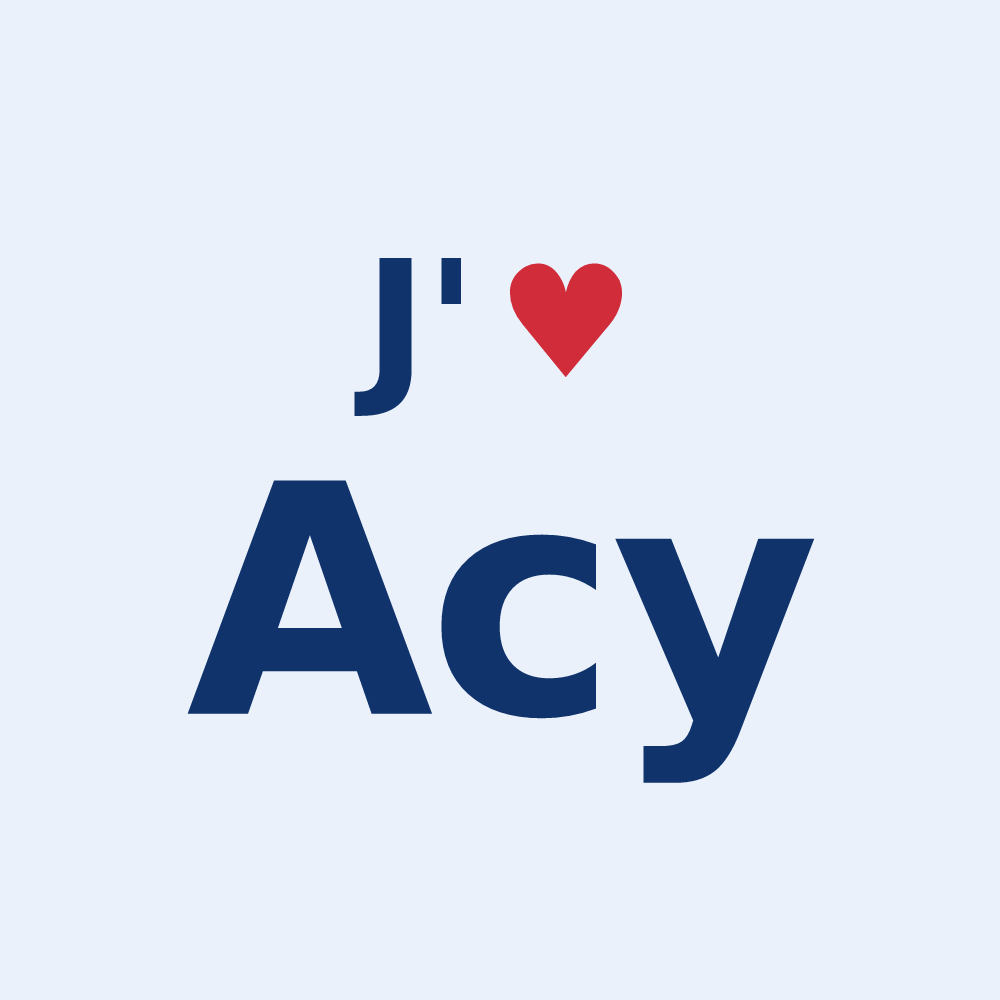 Sticker personnalisé Acy — design « J'aime Acy » imprimé sur le sticker
