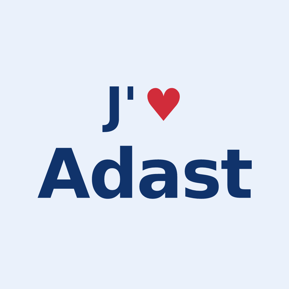 Sticker personnalisé Adast — design J'aime Adast