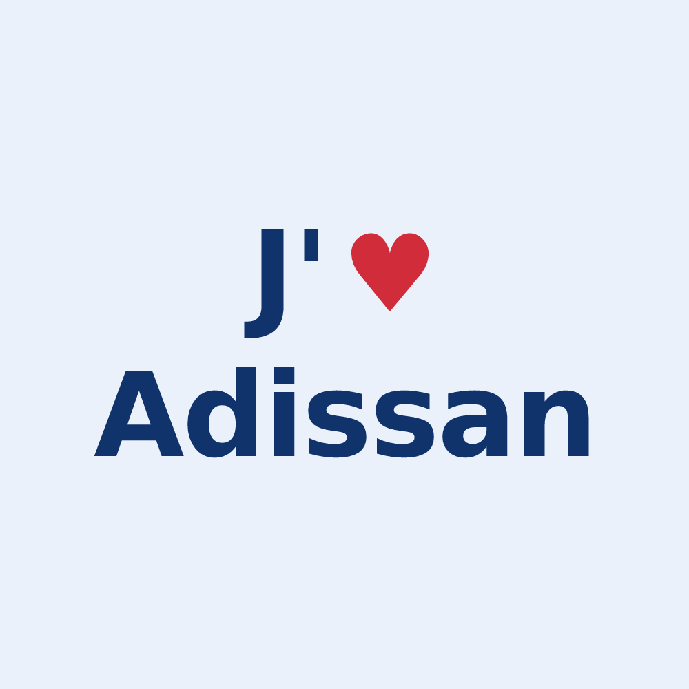 Sticker personnalisé Adissan — design J'aime Adissan