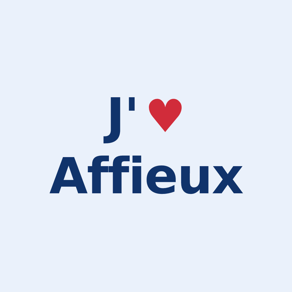 Sticker personnalisé Affieux — design J'aime Affieux