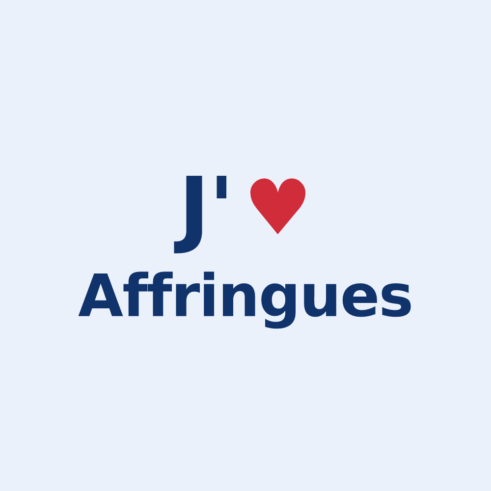 Sticker personnalisé Affringues — design « J'aime Affringues » imprimé sur le sticker