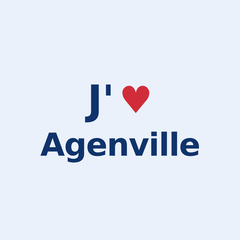 Sticker personnalisé Agenville — design J'aime Agenville