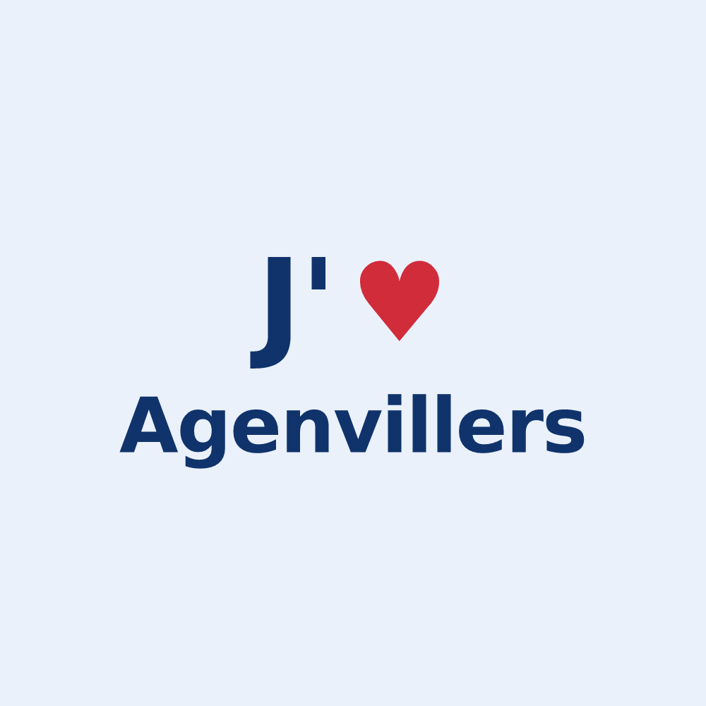 Sticker personnalisé Agenvillers — design J'aime Agenvillers